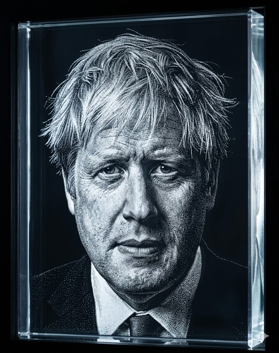 Glass portrait detail